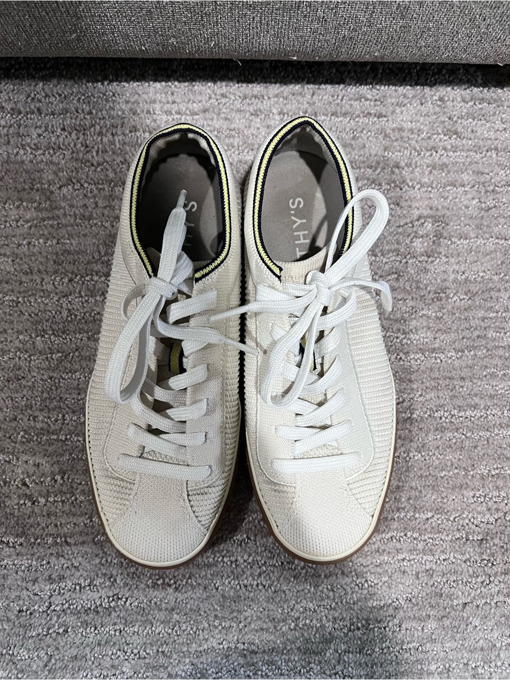 Rothy's Women's Knit Low-Top Sneakers in Cream - Picture 2 of 6